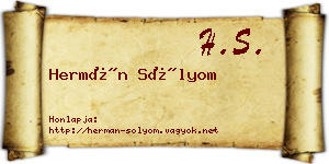 Hermán Sólyom névjegykártya